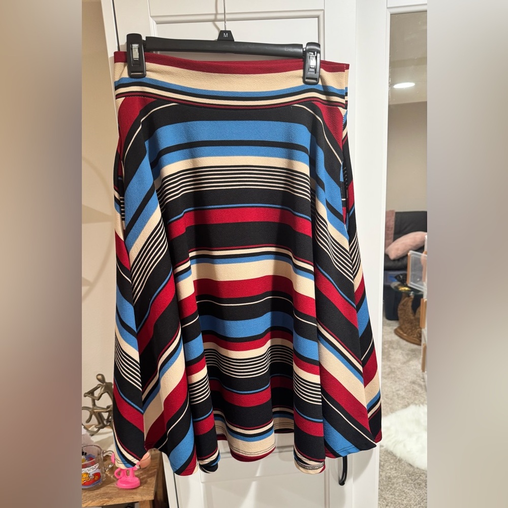 Agnes & Dora Vibrant Striped Skater Skirt